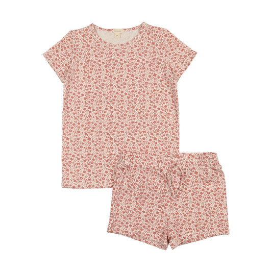 LIL LEGS ROSEWOOD SS PRINTED LOUNGESET