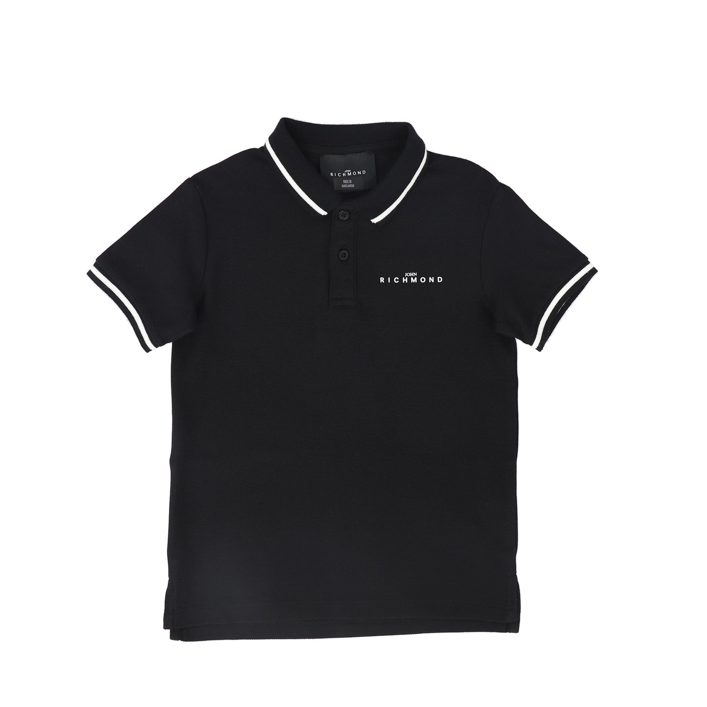 JOHN RICHMOND BLACK CONTRAST TRIM POLO [FINAL SALE]