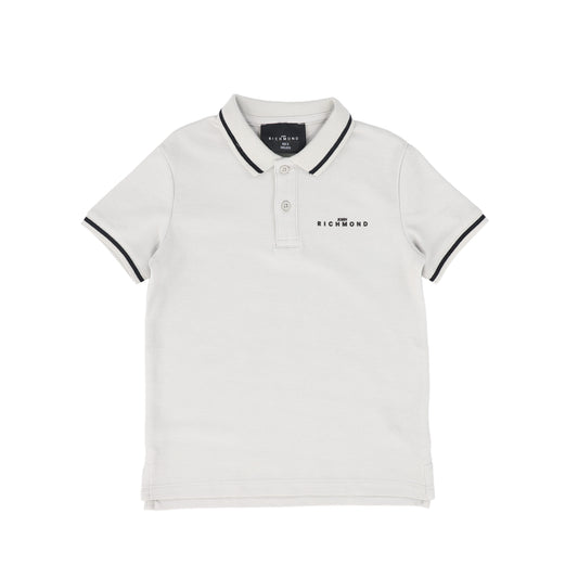 JOHN RICHMOND GREY CONTRAST TRIM POLO