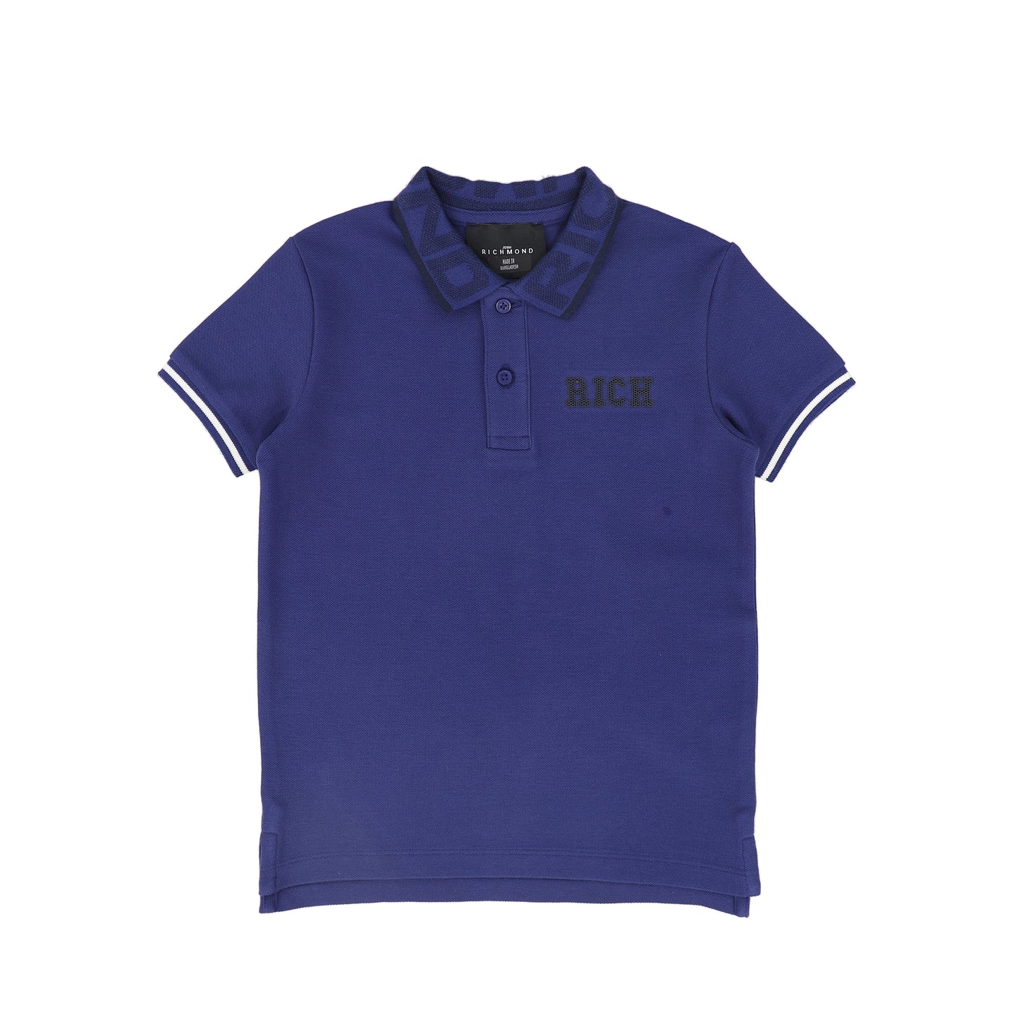 JOHN RICHMOND BLUE LOGO COLLAR POLO