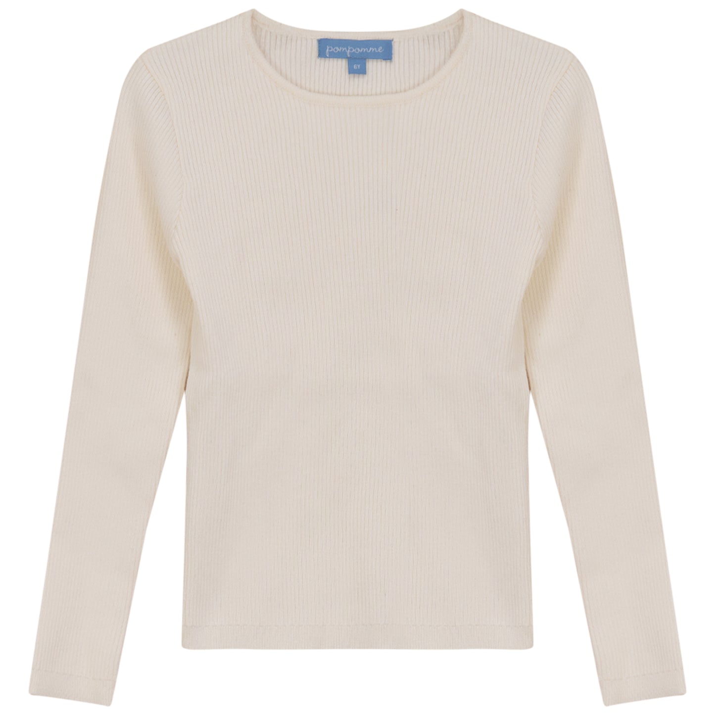 POMPOMME CREAM RIBBED SHELL