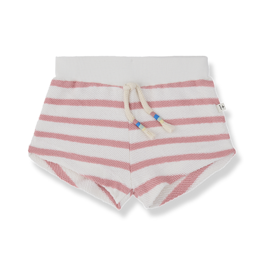 1+ IN THE FAMILY WHITE/PINK STRIPED SHORTS
