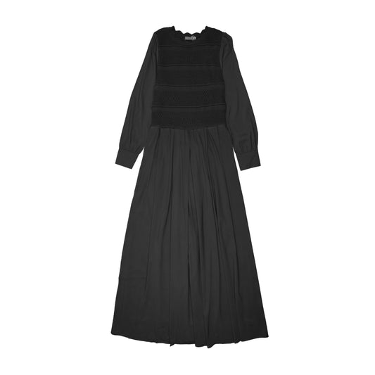 PRAIRIE BLACK KNIT OVERLAY MAXI DRESS