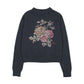 PRAIRIE NAVY EMBROIDERED FLOWER SWEATER