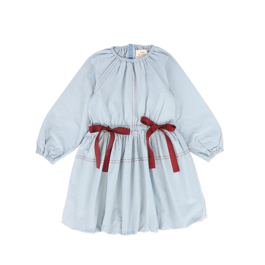 THE MIDDLE DAUGHTER LIGHT BLUE SCALLOP TRIM DRESS