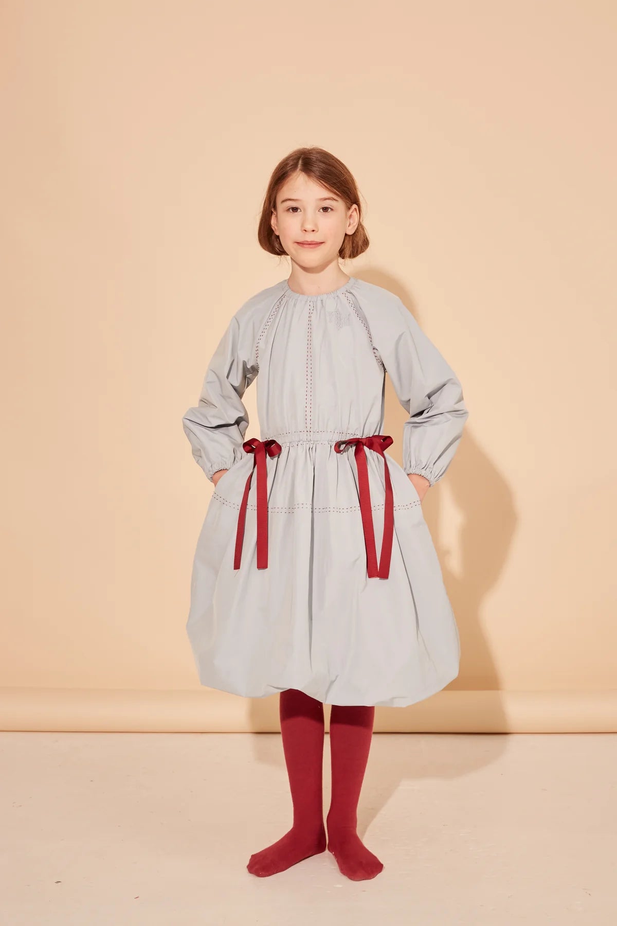 THE MIDDLE DAUGHTER LIGHT BLUE SCALLOP TRIM DRESS
