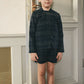 PERNILLE NAVY PLAID SUSPENDER SHORTS
