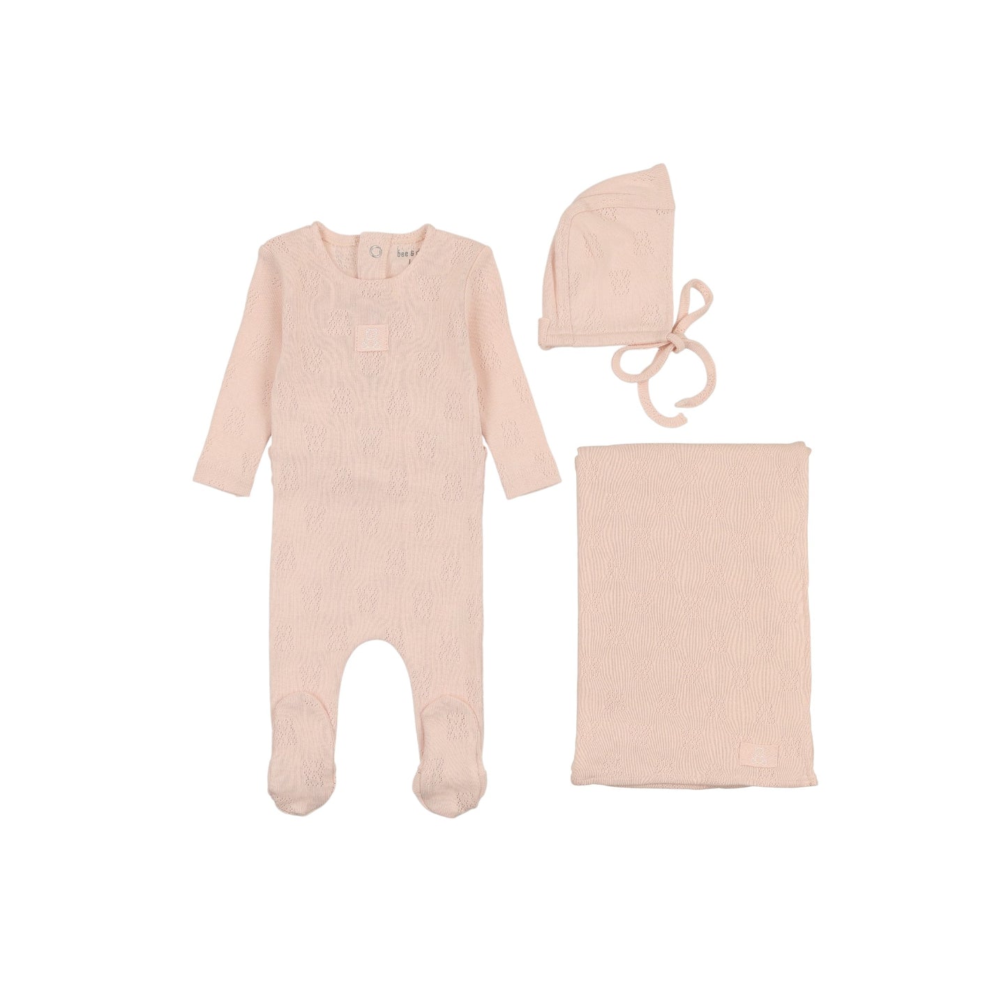 BEE & DEE PINK TEDDY POINTELLE SET