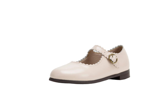 TANNERY & CO PINK SCALLOP TRIM MARY JANES