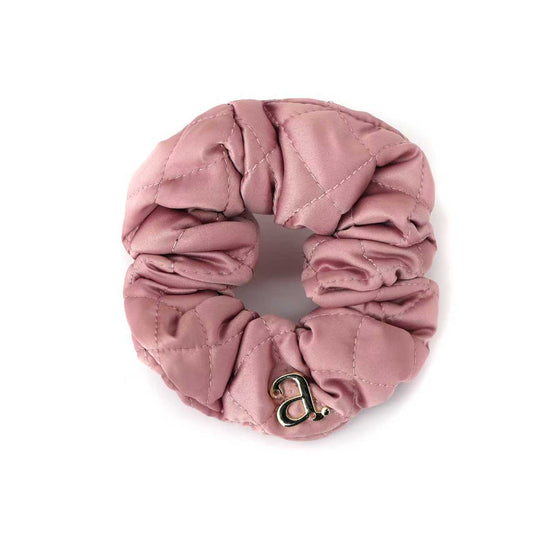 ARCHI PINK SATIN QUILTED SCRUNCHIE [FINAL SALE]