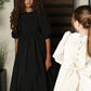 LITTLE TEMPEST BLACK TAFFETA GOWN