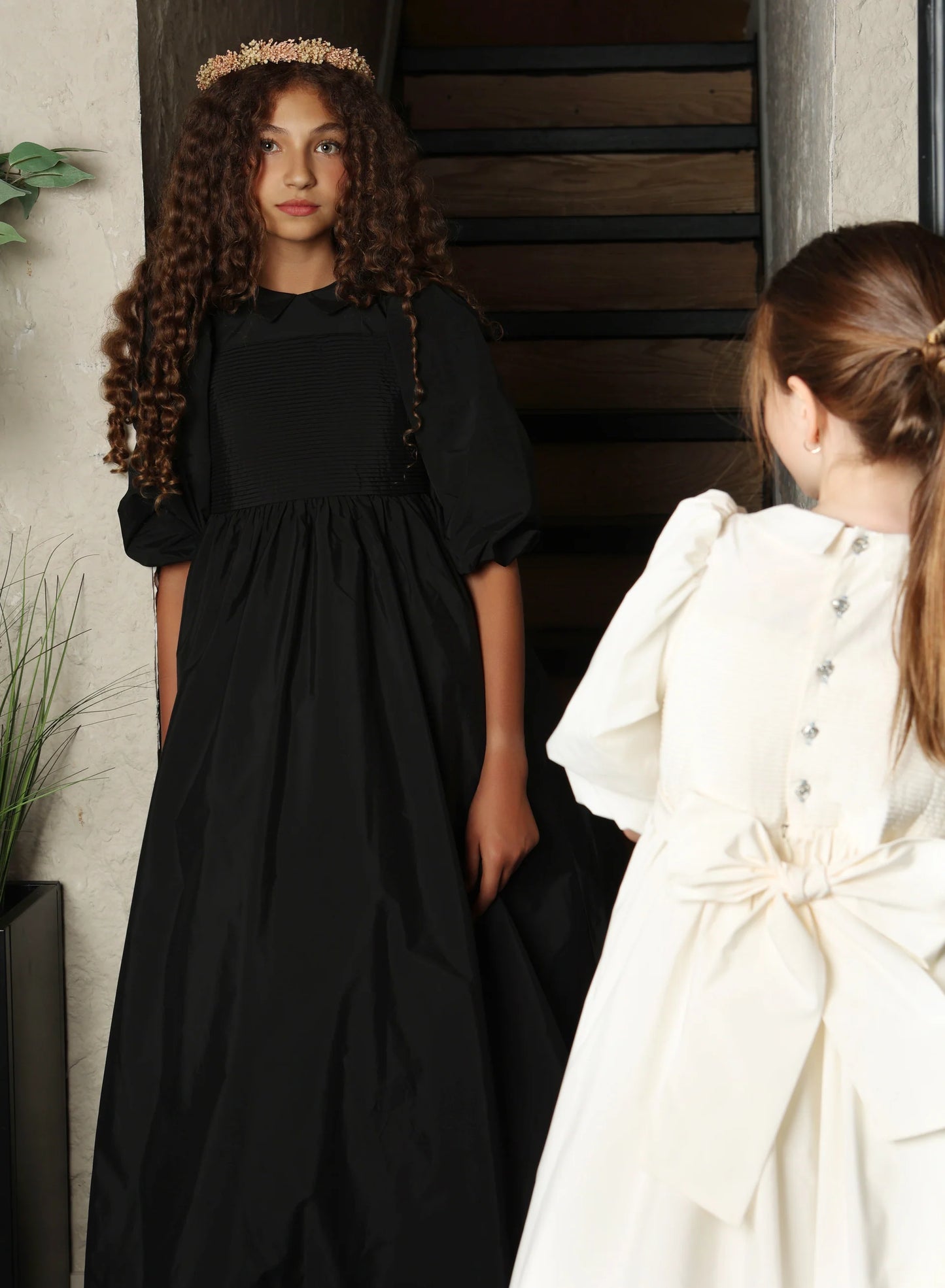 LITTLE TEMPEST BLACK TAFFETA GOWN