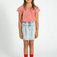 PIUPIUCHICK LIGHT BLUE DENIM STITCHED SKIRT [FINAL SALE]