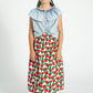 PIUPIUCHICK RED ROSE PRINT SKIRT