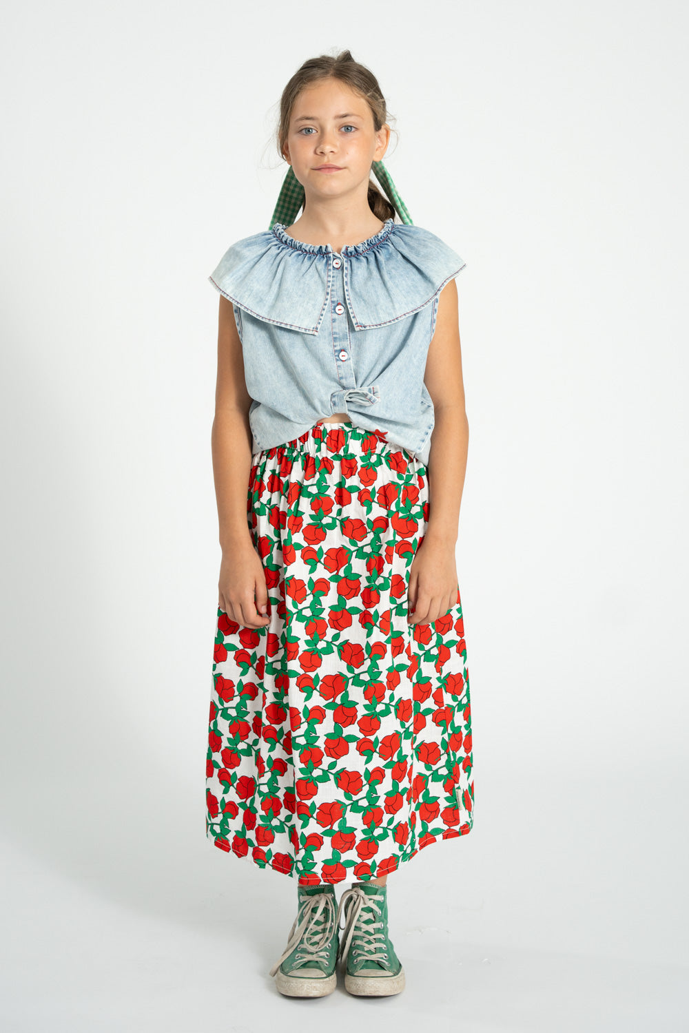 PIUPIUCHICK RED ROSE PRINT SKIRT