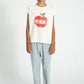 PIUPIUCHICK ECRU APPLE PATCH T-SHIRT