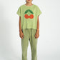 PIUPIUCHICK OLIVE GREEN CHERRY PATCH T-SHIRT