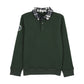 3 BUTTONS GREEN PLAID COLLAR SWEATSHIRT
