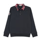 3 BUTTONS NAVY PLAID COLLAR SWEATSHIRT