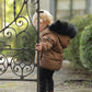 PRAMIE TAN FUR TRIM PUFFER COAT