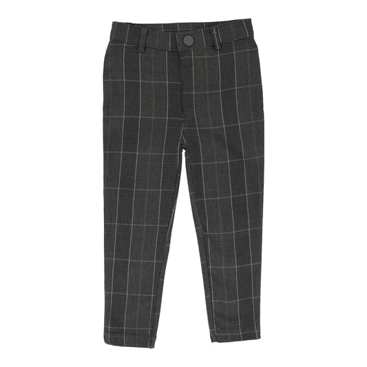 ANALOGIE GREY PRINTED PLAID PANTS [FINAL SALE]