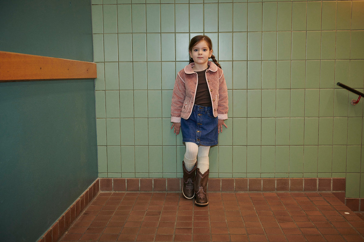 COPENHAGEN COLOR BLUSH EMBROIDERED QUILTED CORDUROY JACKET
