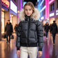 SCOTCH BONNET BLACK/PALE PINK FUR TRIM COAT