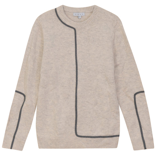 MANN TAN CONTRAST TRIM SWEATER