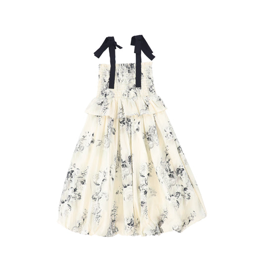 RASPBERRY PLUM BLUE/WHITE FLORAL SMOCKED JUMPER