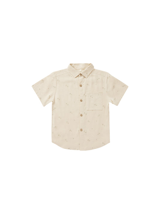 RYLEE + CRU NATURAL PALM TREE PRINT COLLAR SHIRT [FINAL SALE]