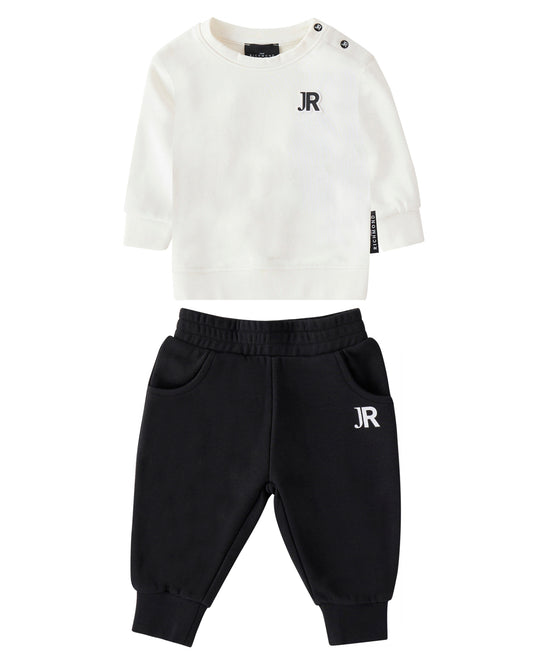 JOHN RICHMOND IVORY LOGO SWEATSHIRT SET