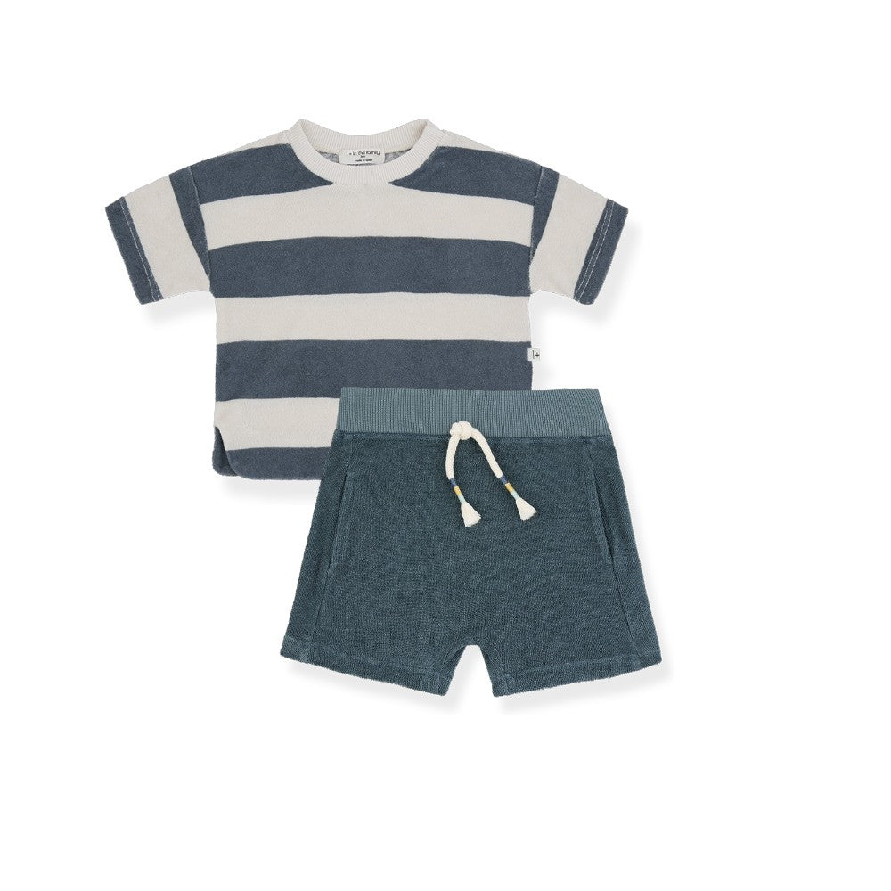 1 + IN THE FAMILY NAVY STRIPE TERRY SET