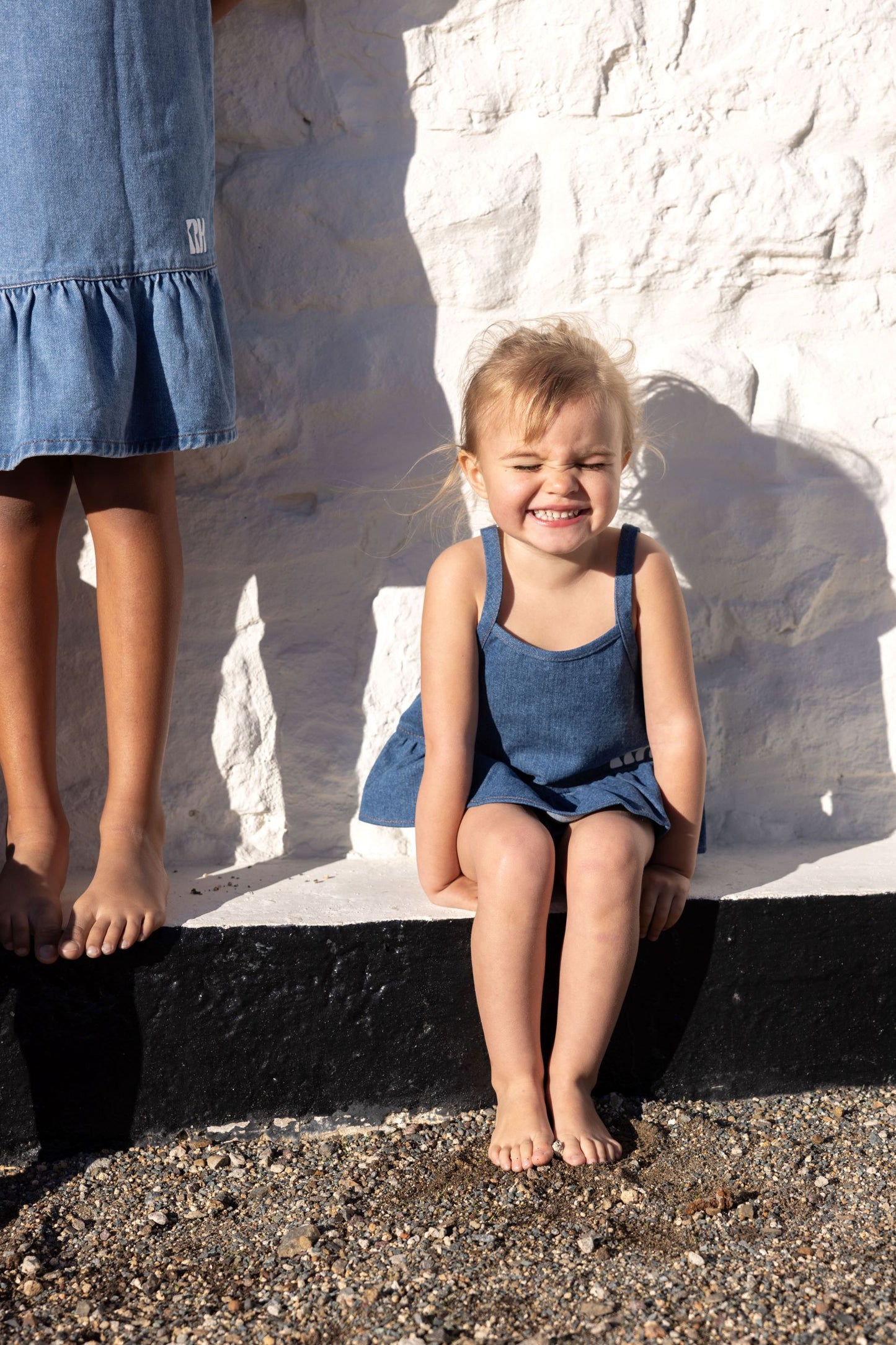 RETRO KID DENIM RUFFLE BLOOMER SET