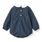 COPENHAGEN COLOR NAVY EMBROIDERED SMOCKED PETER PAN COLLAR ROMPER