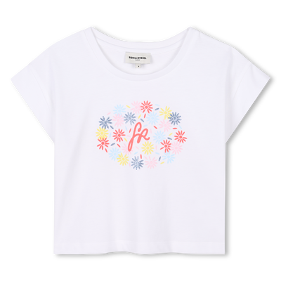 SONIA RYKIEL WHITE COLORED FLORAL T-SHIRT