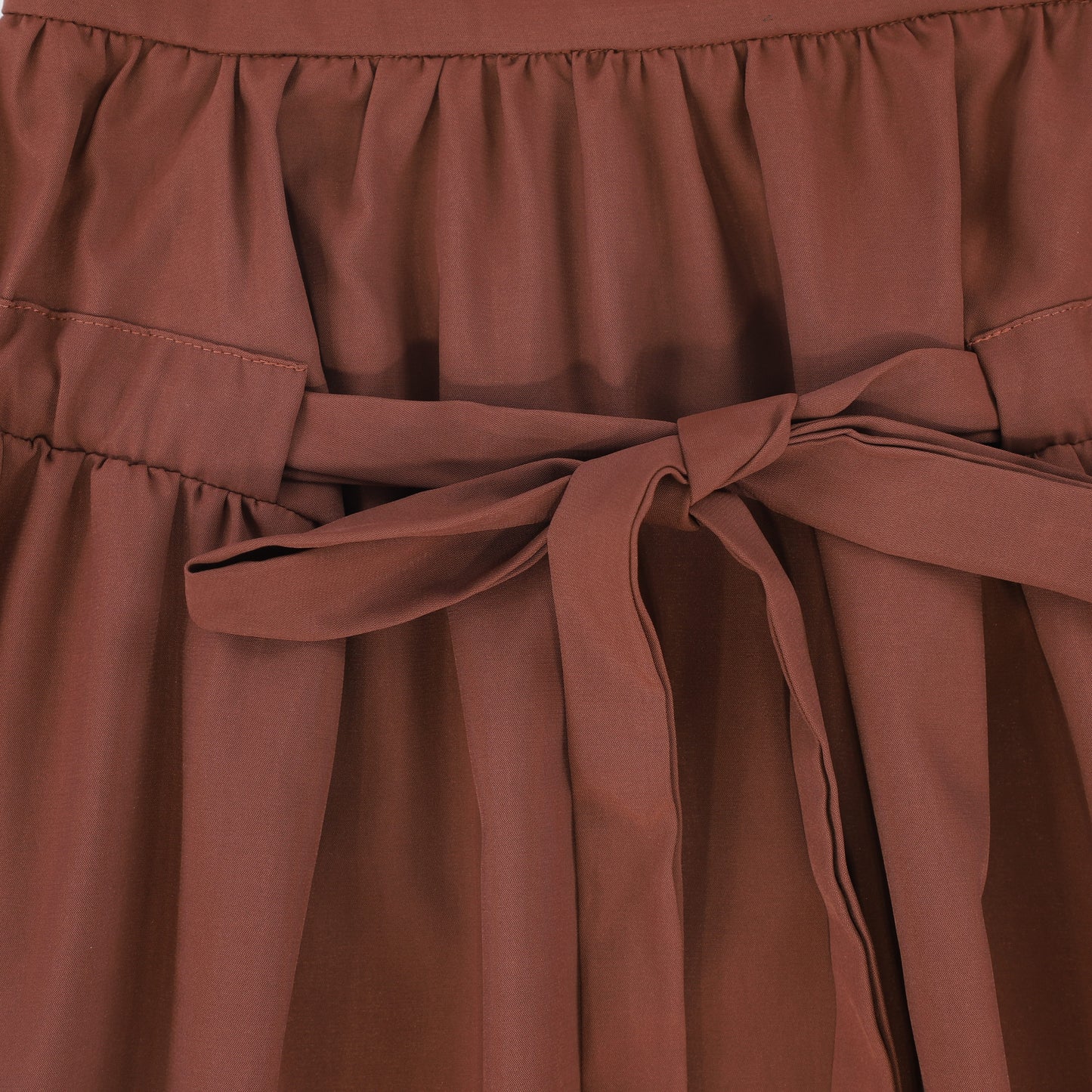 VALENTINA RUST GATHERED TIE MAXI SKIRT