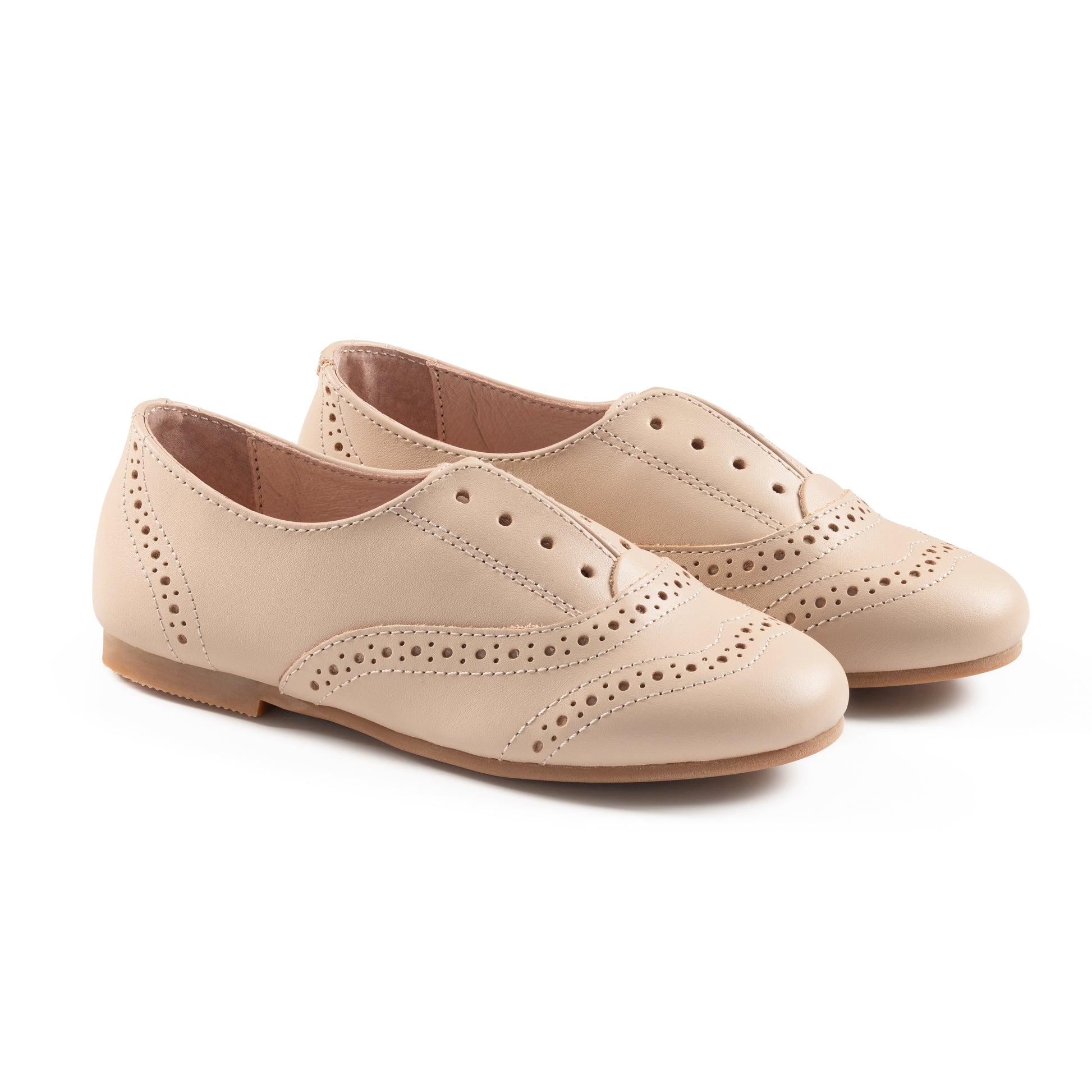 Beige Dotted Design Oxford Shoe | Size 22 by Raybelle Beige Dotted Design Oxford Shoe | Size 22 by Raybelle