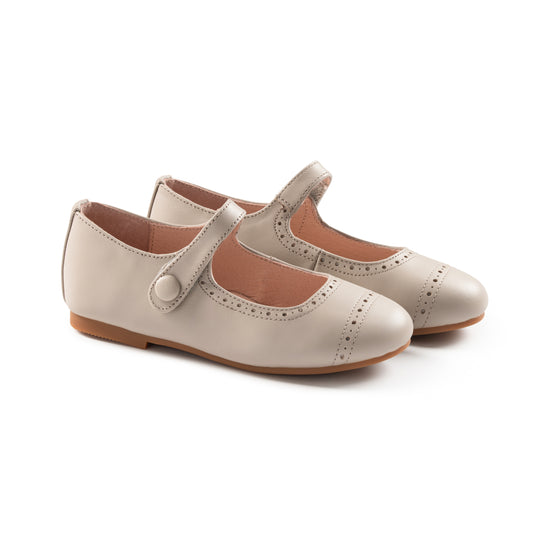 RAYBELLE TAUPE DOTTED DESIGN MARY JANES