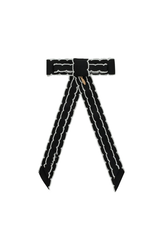 PROJECT 6 BLACK STITCHED  BOW [FINAL SALE]