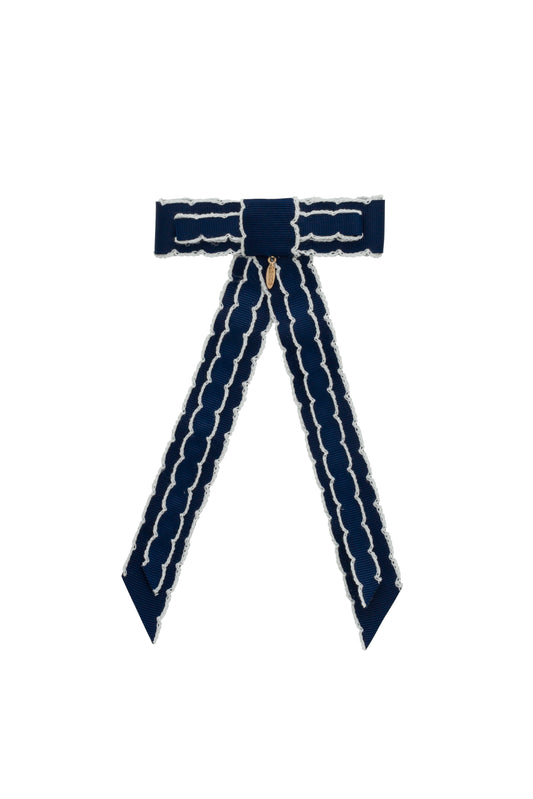 PROJECT 6 NAVY STITCHED BOW [FINAL SALE]