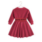 RETRO KID BERRY VELOUR LOGO DRESS