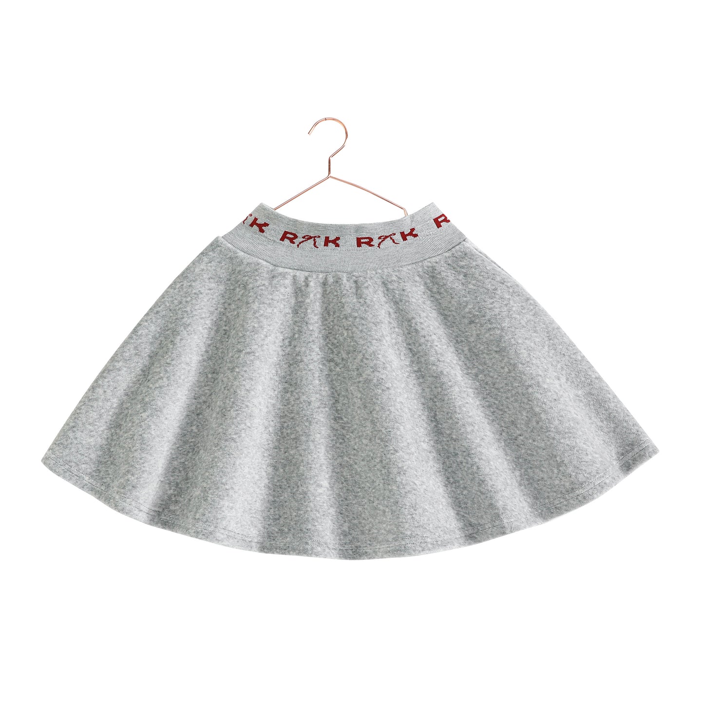 RETRO KID GREY/RED VELOUR LOGO SKIRT