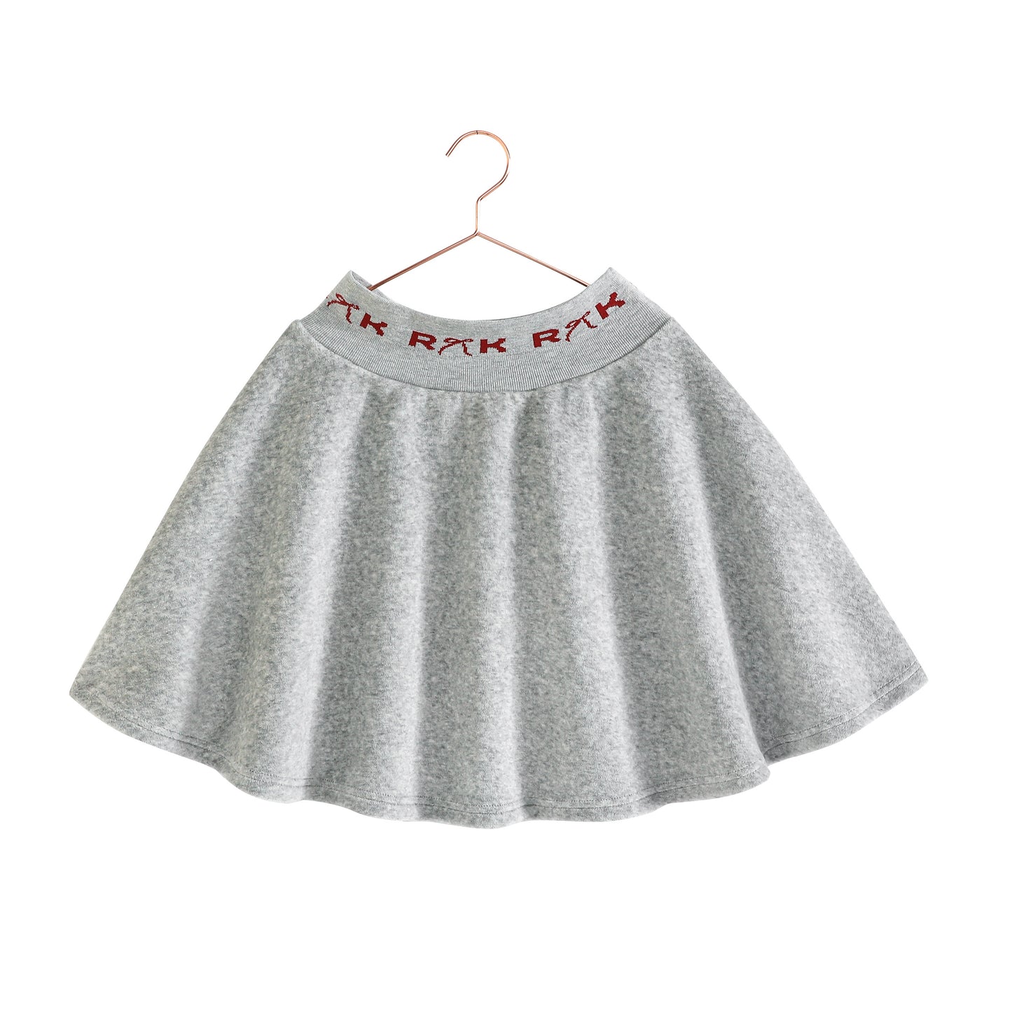 RETRO KID GREY/RED VELOUR LOGO SKIRT