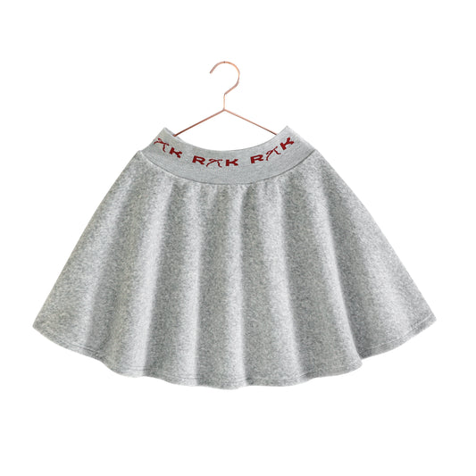 RETRO KID GREY/RED VELOUR LOGO SKIRT