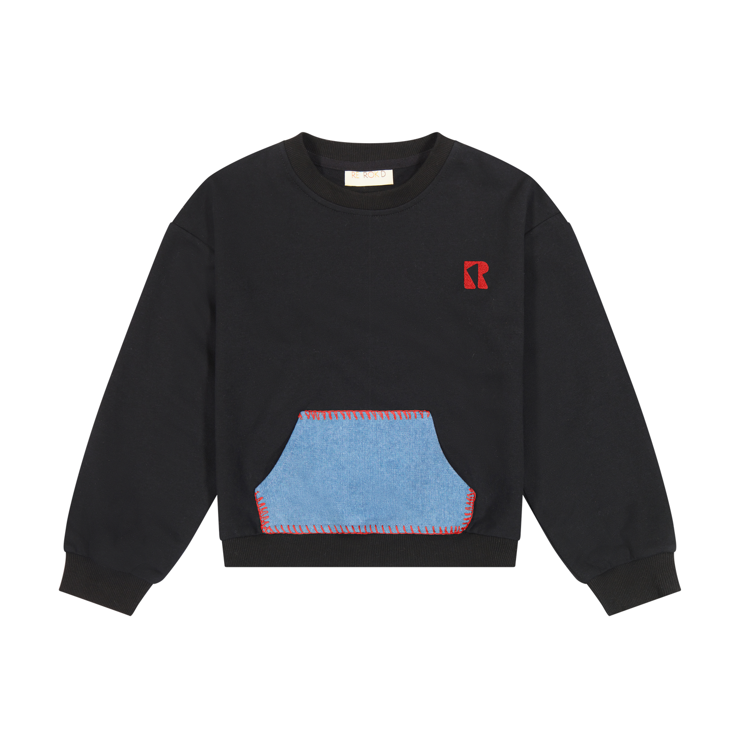 RETRO KID BLACK/RED POCKET SWEATSHIRT