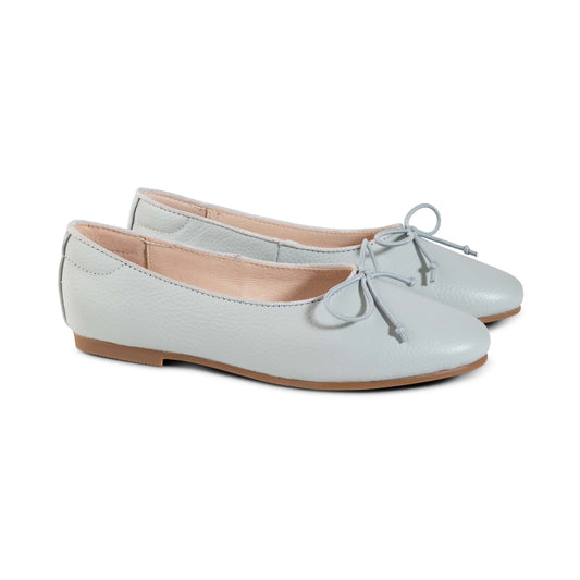 RAYBELLE PALE BLUE TEXTURED LEATHER BALLET FLAT