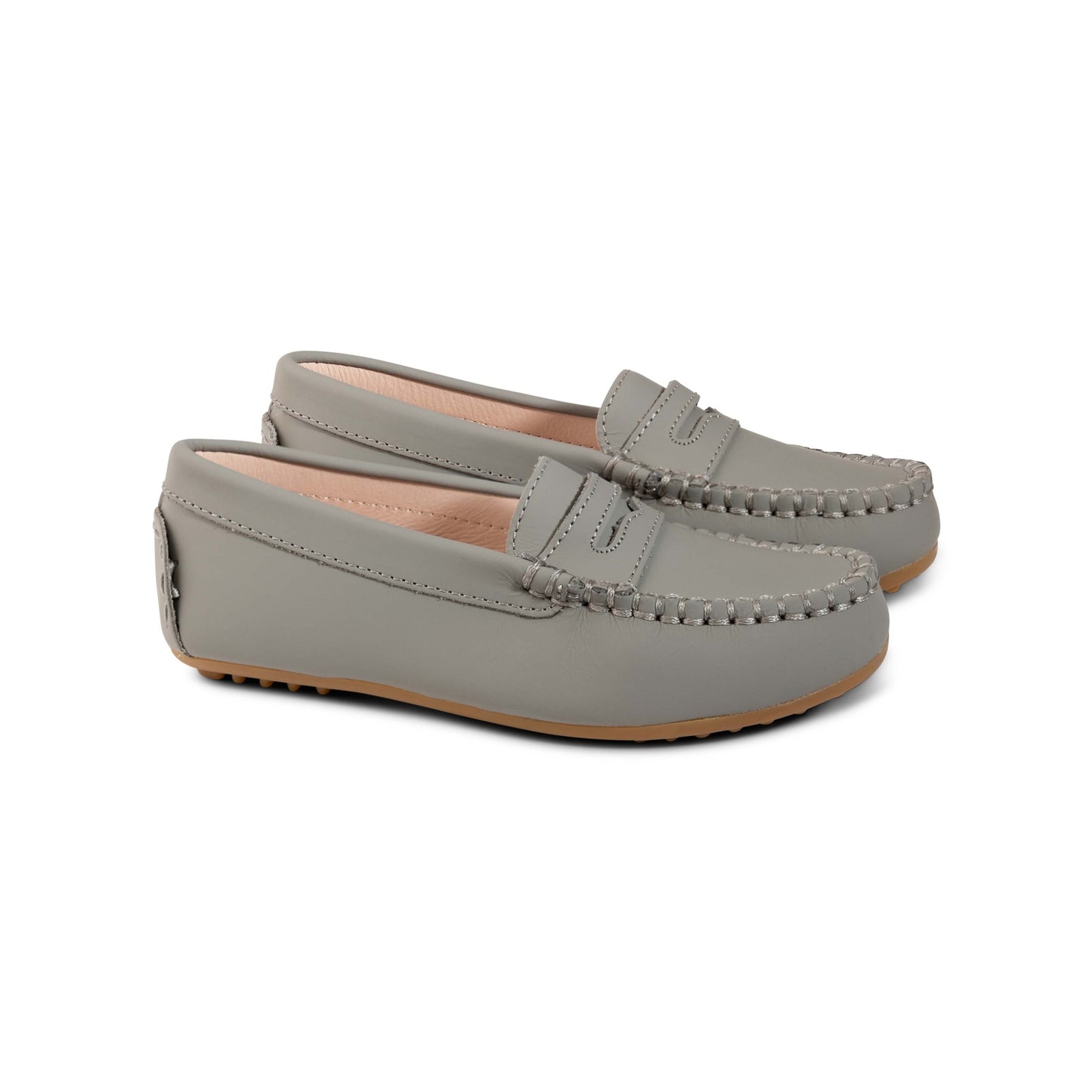 RAYBELLE GREY LEATHER PENNY LOAFER