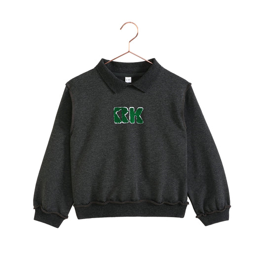 RETRO KID GREY/GREEN COLLAR SWEATSHIRT