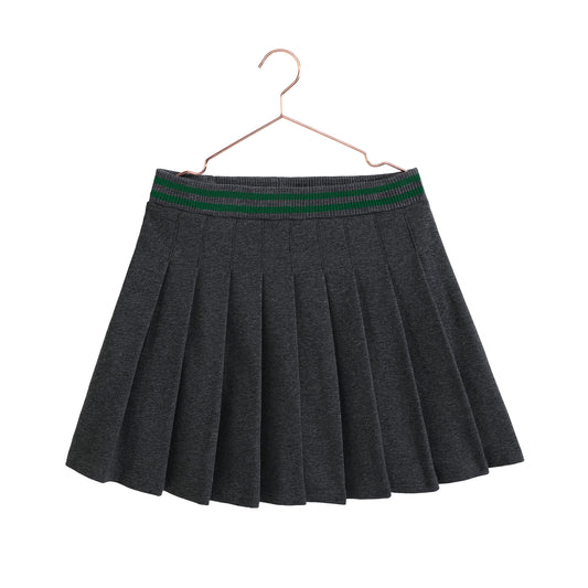 RETRO KID GREY/GREEN PLEATED SWEAT SKIRT
