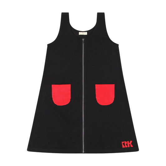 RETRO KID BLACK/RED CORD POCKET JUMPER